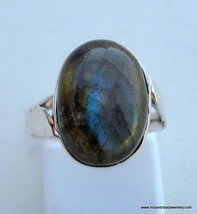 sterling silver labradorite gem stone ring rajasthan - $67.32