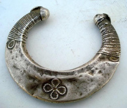 RARE ANCIENT TRIBAL OLD SILVER BRACELET BANGLE HIPPIE - $137.61