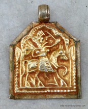 Antique Tribal Old Silver Gold Amulet Pendant India - £94.96 GBP