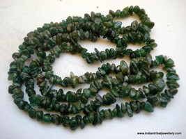 vintage jade gemstones beads chain necklace ECL rajasthan india - £93.22 GBP