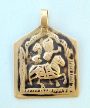 20kt gold amulet pendant necklace vintage antique old gold jewellery hindu god - £371.37 GBP