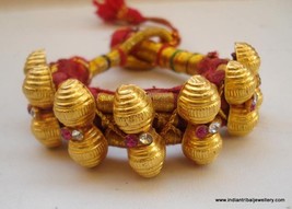 vintage antique tribal old 20k gold beads bracelet bangle cuff rajasthan india - £711.43 GBP