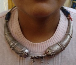 Rare Antique Tribal Old Silver Neckring Necklace - £561.86 GBP