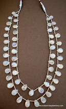 138 CT MOON GEM STONES BEAD DROPS NECKLACE STRAND - £94.66 GBP