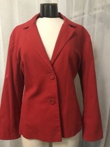 Chico&#39;s Women&#39;s Jacket Red 2 Button Fully Lined  Blazer Jacket Size 3 /16 - $29.70