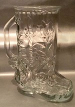 Western Cowboy Boot Glass Mug - Libbey Glass Canada - Drink Up Cowboy Style! - £6.28 GBP