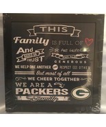 Green Bay Packers Family Cheer Framed Print 18&quot; x 18&quot; NEW Made In The USA - £41.37 GBP