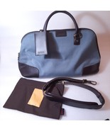 Vintage Hartmann blue Tweed leather Carry-On Overnight Luggage Tote Shou... - $99.00