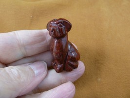 (Y-DOG-LA-565) lil red Jasper LABRADOR lab Dog FIGURINE gemstone stone d... - £14.70 GBP