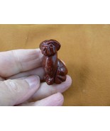 (Y-DOG-LA-565) lil red Jasper LABRADOR lab Dog FIGURINE gemstone stone d... - $25.54 CAD
