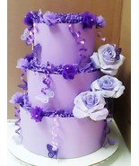 Lavender and Lilac Purple Butterfly Themed Baby Girl 3 Tier Diaper Cake Gift - $65.00