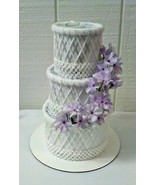 White and Lilac Purple Themed Baby Shower Decor Elegant 3 Tier Diaper Cake  - $65.00