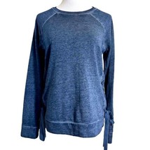 Ana a.n.a. Side Tie Blue Sweatshirt Sz XS Heathered Long Sleeve Grommets - $14.73