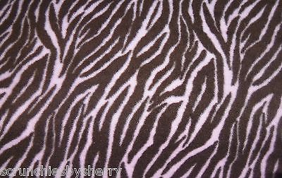 Primary image for Zebra Fleece Blanket Baby Pet Lap Hand Tied Aminal Print Pink White Black Brown