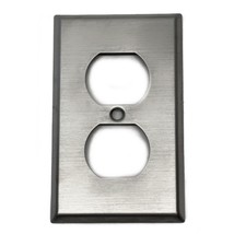 Silver Stainless Metal Outlet Plate Cover Vintage - £3.73 GBP