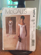 McCalls4714 Alicyn Bridal Gown Off Shoulder Empire Waist/Flared Skirt Size 14-20 - £11.96 GBP