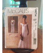McCalls4714 Alicyn Bridal Gown Off Shoulder Empire Waist/Flared Skirt Si... - £11.99 GBP