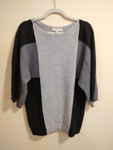 C. Cashmere Women&#39;s 2-Ply Cashmere Sweater Gray Black Color Block Size M... - £22.02 GBP