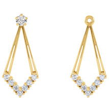 14K Yellow Gold Diamond Drop Earring Jackets - £451.19 GBP