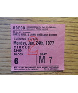 DARYL HALL &amp; JOHN OATES 1977 Ticket Stub HAMMERSMITH ODEON M.A.M. PRESEN... - £7.28 GBP