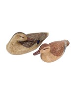 2 DUCK DECOYS HAND CARVED AND PAINTED WOOD DON KRUZAN CHAS MOORE ERA RARE - £98.33 GBP