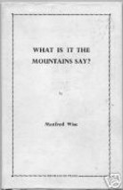 Wise What Is It The Mountains Say? Poetry HC/DJ/1st - £5.58 GBP