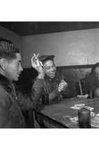 Tuskegee airmen playing cards in the officers&#39; club in the evening - Art Print - £17.29 GBP+
