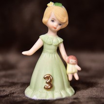 Growing Up Birthday Girls 1981 Vintage 3 Year Old Enesco Blonde - $15.57