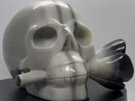 Natural Carved Taji Jasper Skull Crystal Quartz Specimen Reiki Healing - £546.73 GBP