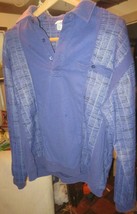 Haband Casual Joe Size XL Fleece Bowling Quarter Button 2 tone Purple Shirt - £13.22 GBP