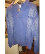 Haband Casual Joe Size XL Fleece Bowling Quarter Button 2 tone Purple Shirt - £13.12 GBP