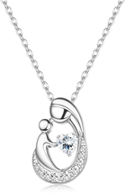 Mothers Day Gift for Mom Wife, S925 Sterling Silver Mother Daughter Neck... - £43.93 GBP