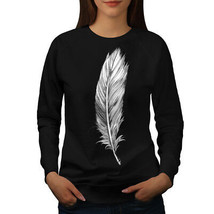Wellcoda Elegant Feather Womens Sweatshirt, Painting Casual Pullover Jumper - £22.60 GBP+