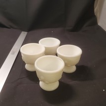 Vintage West Moreland Milk Glass Custard / Egg Cups set of 4 Berries Pat... - £24.44 GBP