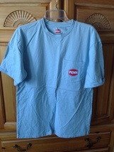 light blue shirt with fish motif size medium by penn - £15.92 GBP