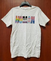 Tultex 202 White Rainbow &#39;Human&#39; Tee T-Shirt Size Small NWOT - $11.39