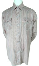 Vintage RUSTLER X Long Tails Red Striped Pearl Snap Button Western Shirt 18 - £19.94 GBP