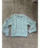 NWOT Evolution by Cyrus Style Cable Knit Sweater Balloon Sleeve Size Med... - $37.39