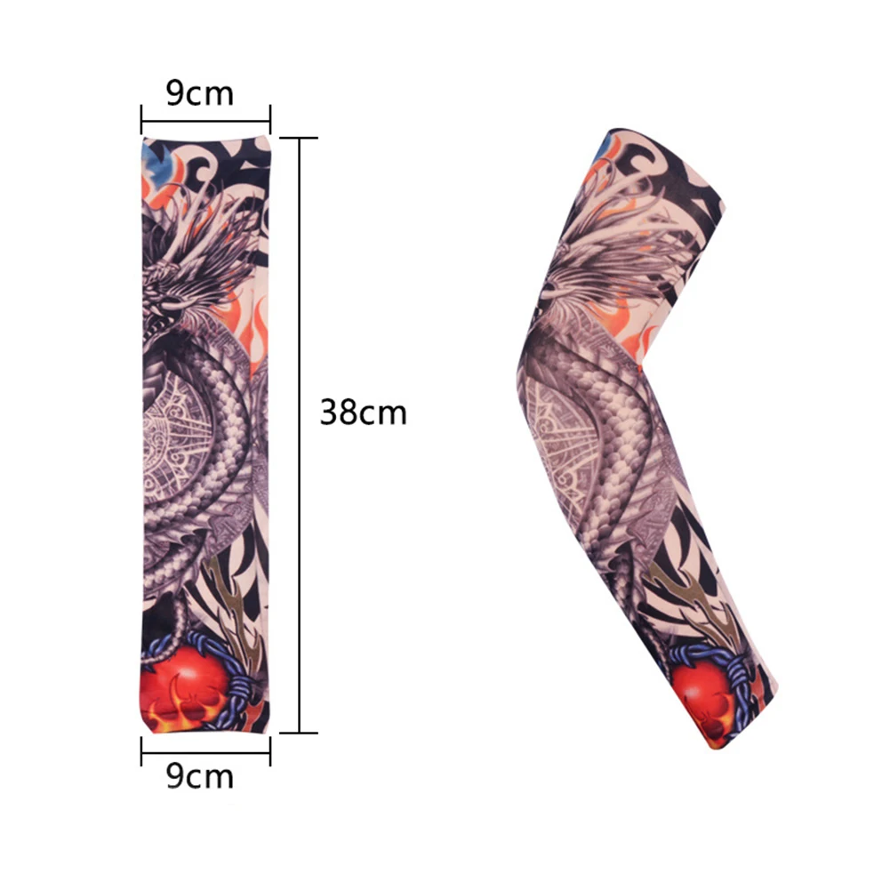 Eeves 3d tattoo printed armwarmer uv protection mtb bike bicycle sleeves arm protection thumb200