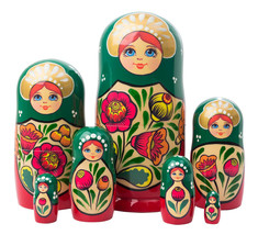 Volga Maiden Nesting Doll - 8" w/ 7 Pieces - $110.00