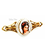 Florenza Limoges Lovely Handpainted Porcelain Cameo Bar Pin, Vintage &amp; N... - $798.28 MXN
