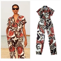 KAOS Brand Cotton Leaf Print Getaway Jumpsuit Onepiece Size 40  - $58.41