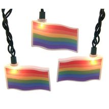 Kurt Adler 10 Light Gay Pride Flag Light String Multicolor Rainbow UL4363 - $32.65