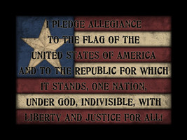  114A - Pledge of Allegiance Wood Plaque - £13.54 GBP