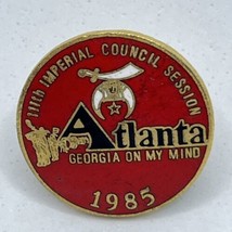 1985 Atlanta Georgia On My Mind Imperial Council Masonic Shriner Lapel H... - $7.95