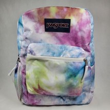 JanSport Superbreak Student Backpack Tie-Dye White Pink Blue EUC - £20.06 GBP