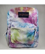 JanSport Superbreak Student Backpack Tie-Dye White Pink Blue EUC - £19.92 GBP