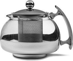 Chef&#39;s Star Premium Glass Tea Pot &amp; Infuser - Stainless Steel, 20 oz Stainless S - £16.23 GBP