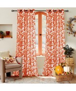 Rust Burnt Orange Curtains 2 Panels 84 Inch Length Living Room Fall Deco... - £31.33 GBP