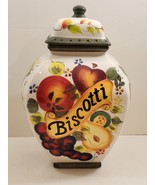 Vintage Nonni's Large Hand Painted Biscotti Cookie Biscuit Jar Canister with Lid - $643.71 MXN